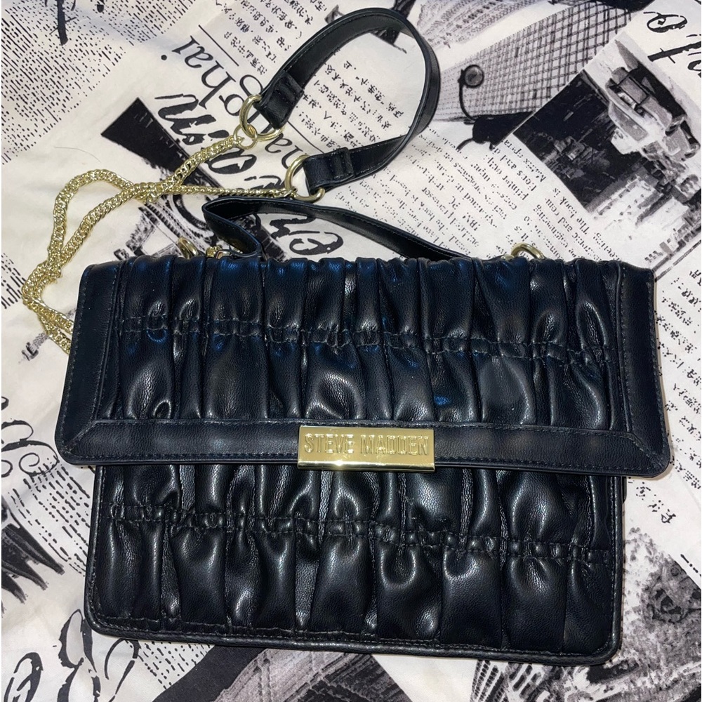 Black Leather Shoulder Bag
